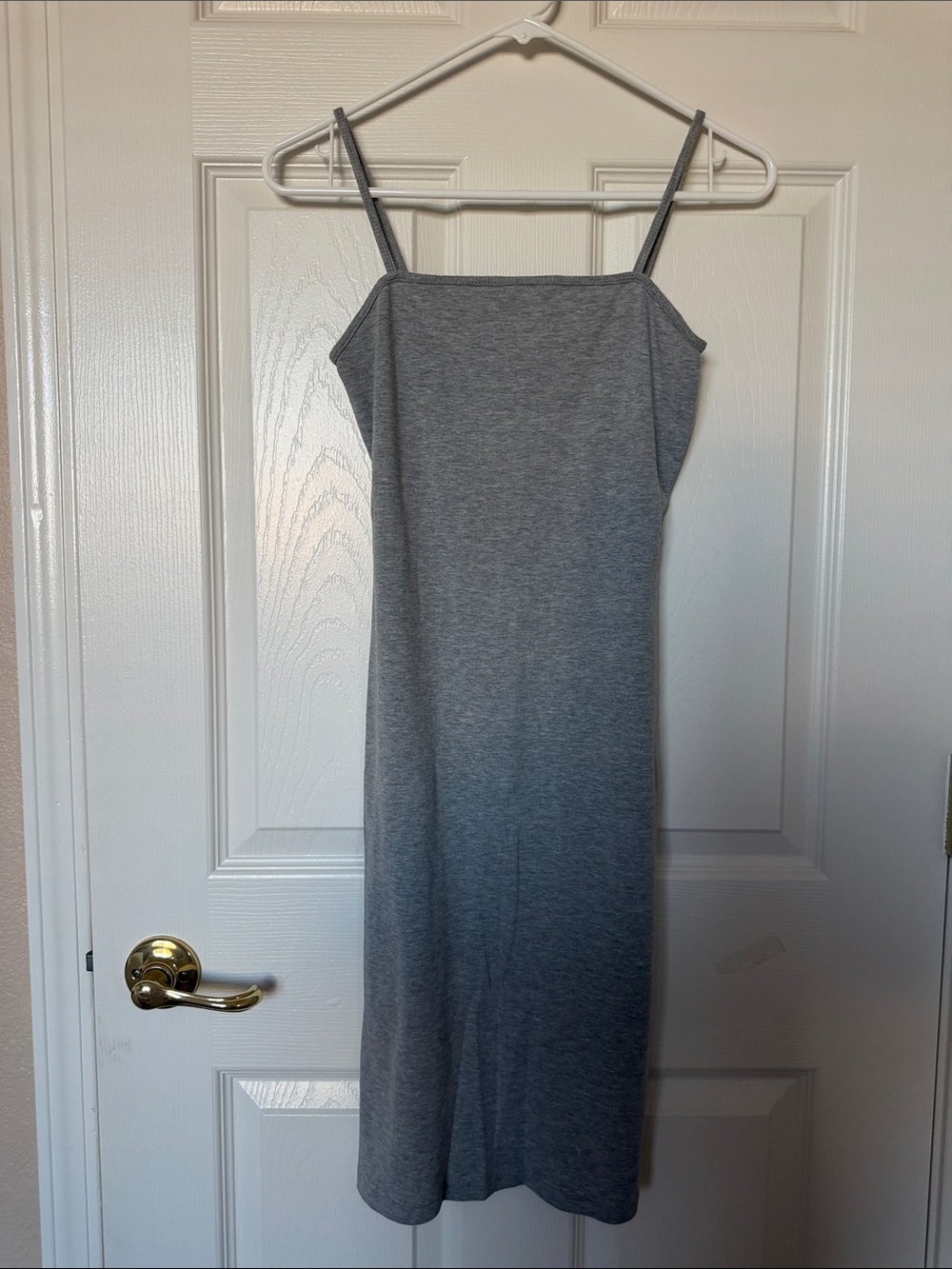 Topshop Grey Spaghetti-Strap Midi Dress